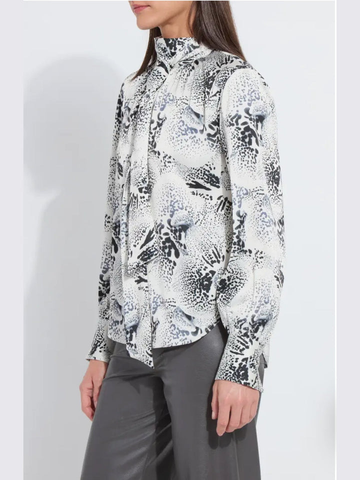 Lysse Onyx Embellished Mock Neck Top