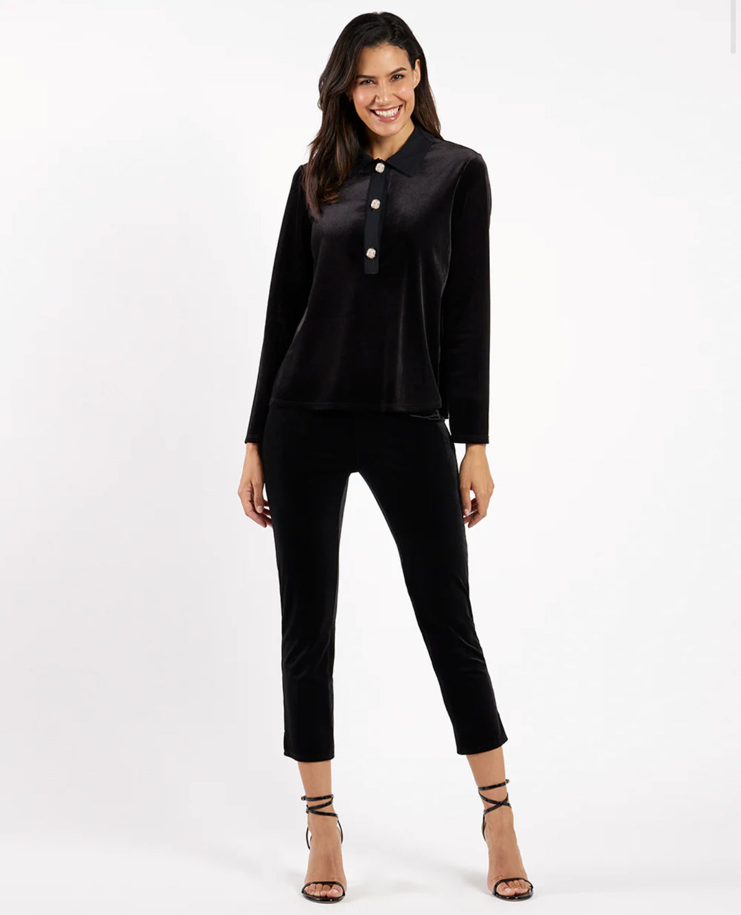 Jude Connally Colby Stretch Velvet Top