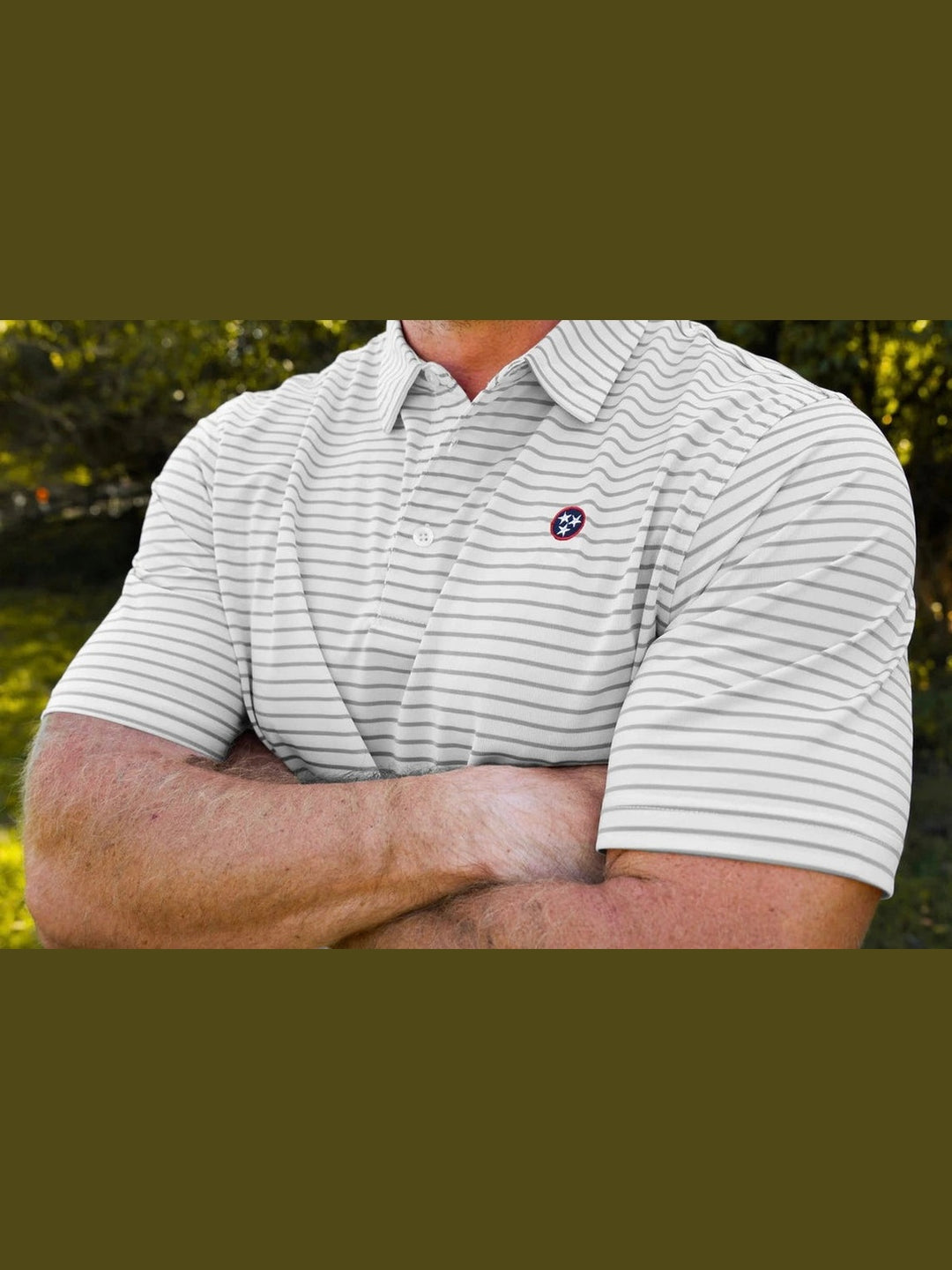 Tristar Reese Stripe Polo - White/Granite