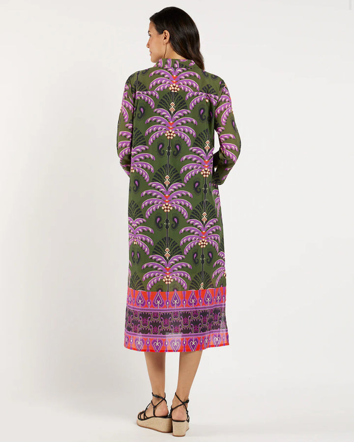 Jude Connally Kallan Dress - Decorative Frond Loden