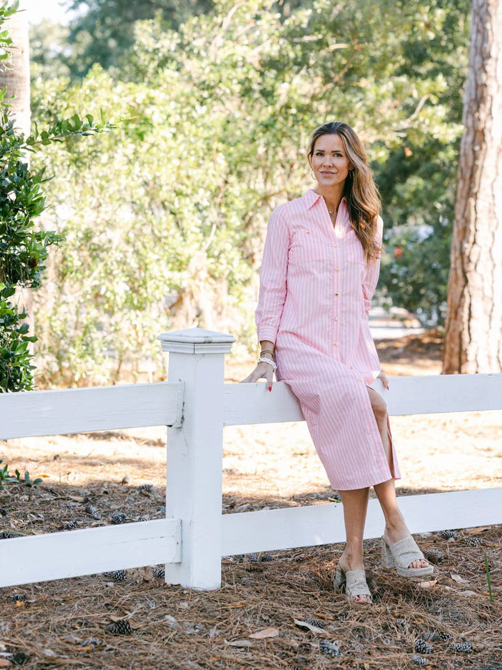 Harper Dress - Pink Stripe
