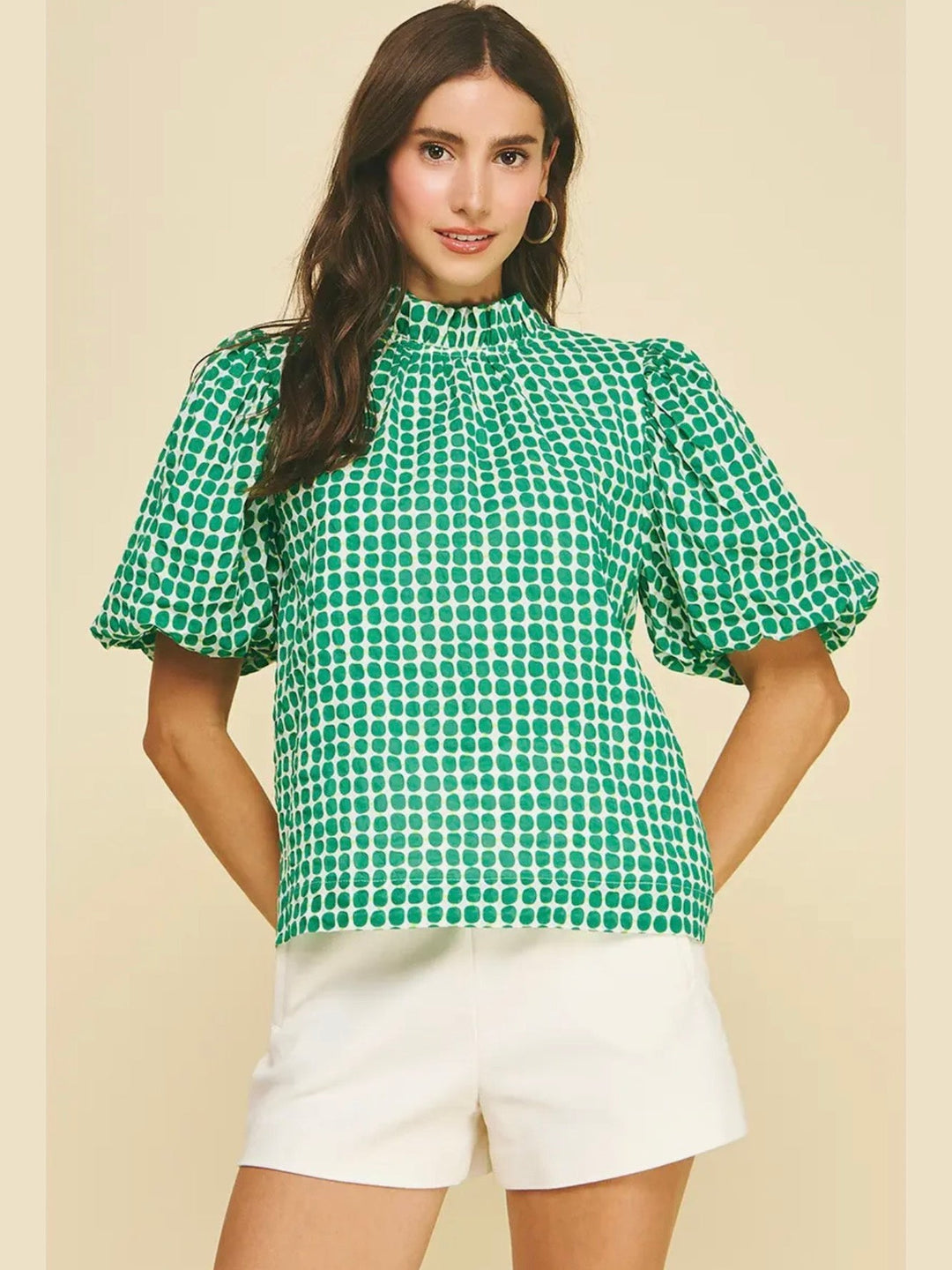 Pinch Green Polka Dot Blouse