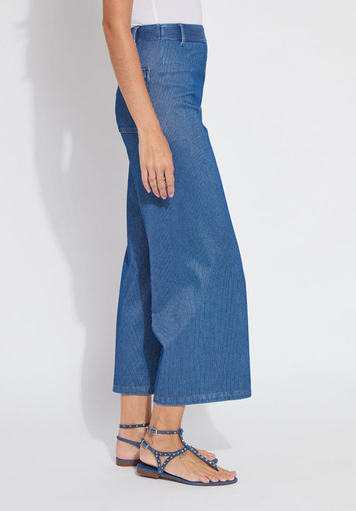 Lysse Erin Wide Leg Denim Pant - Mid Wash Sheen