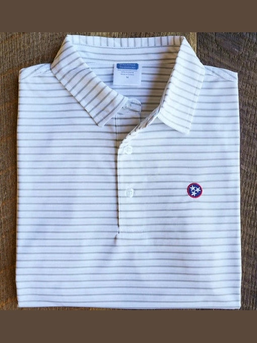 Tristar Reese Stripe Polo - White/Granite