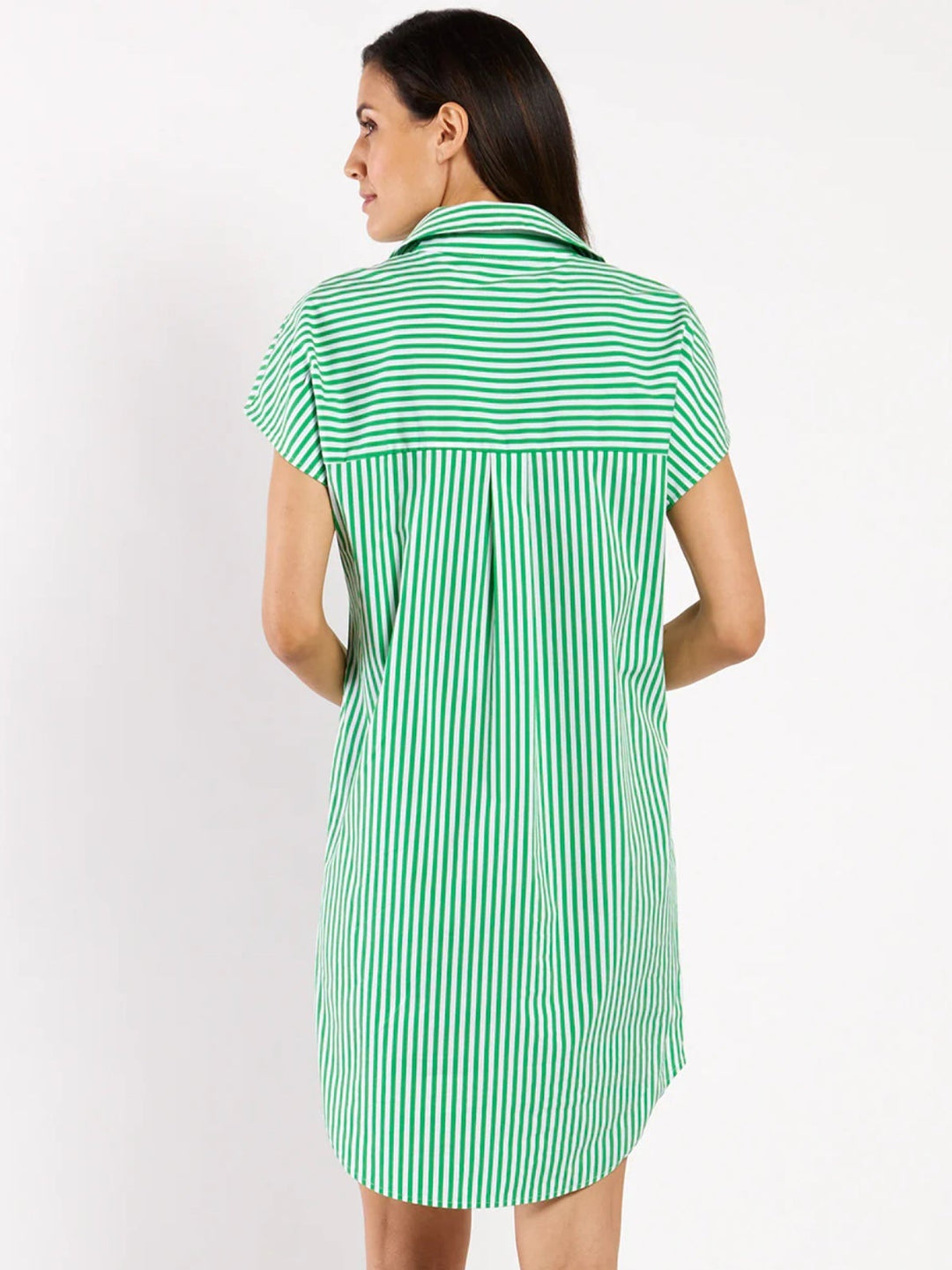 Jude Connally Carter Dress - Cotton Stripe Green Bo & Company Jude Connally Carter Dress - Cotton Stripe Green Bo & Company