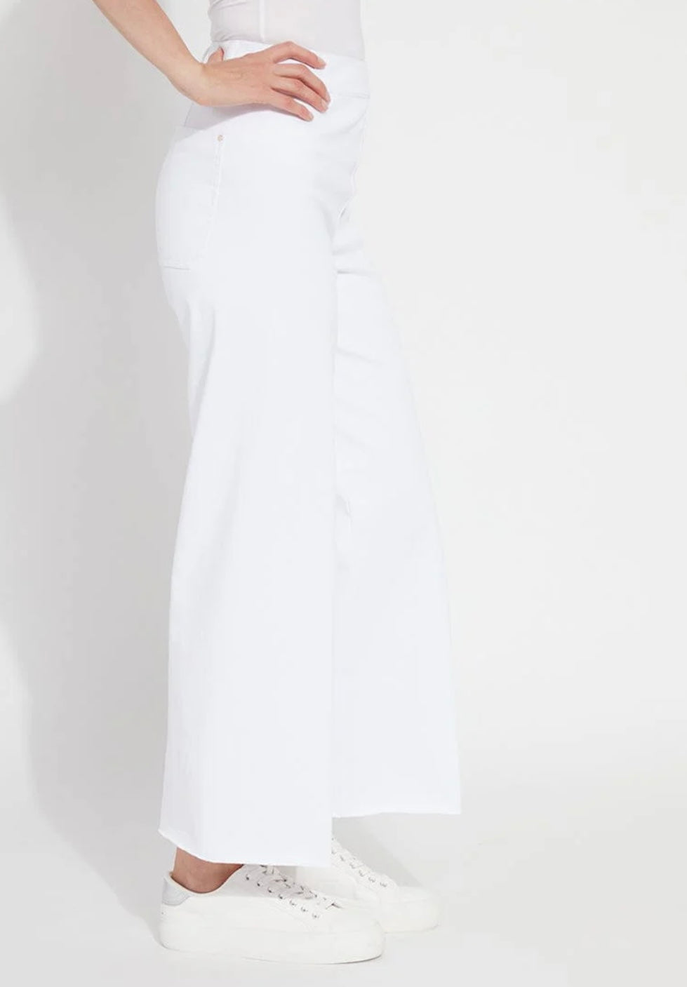 Lysse Erin Wide Leg Denim Pant- White