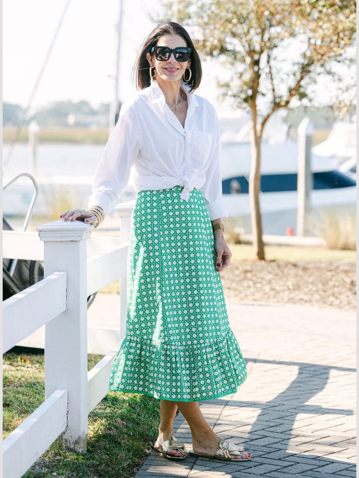 Addie Skirt- Green Cane