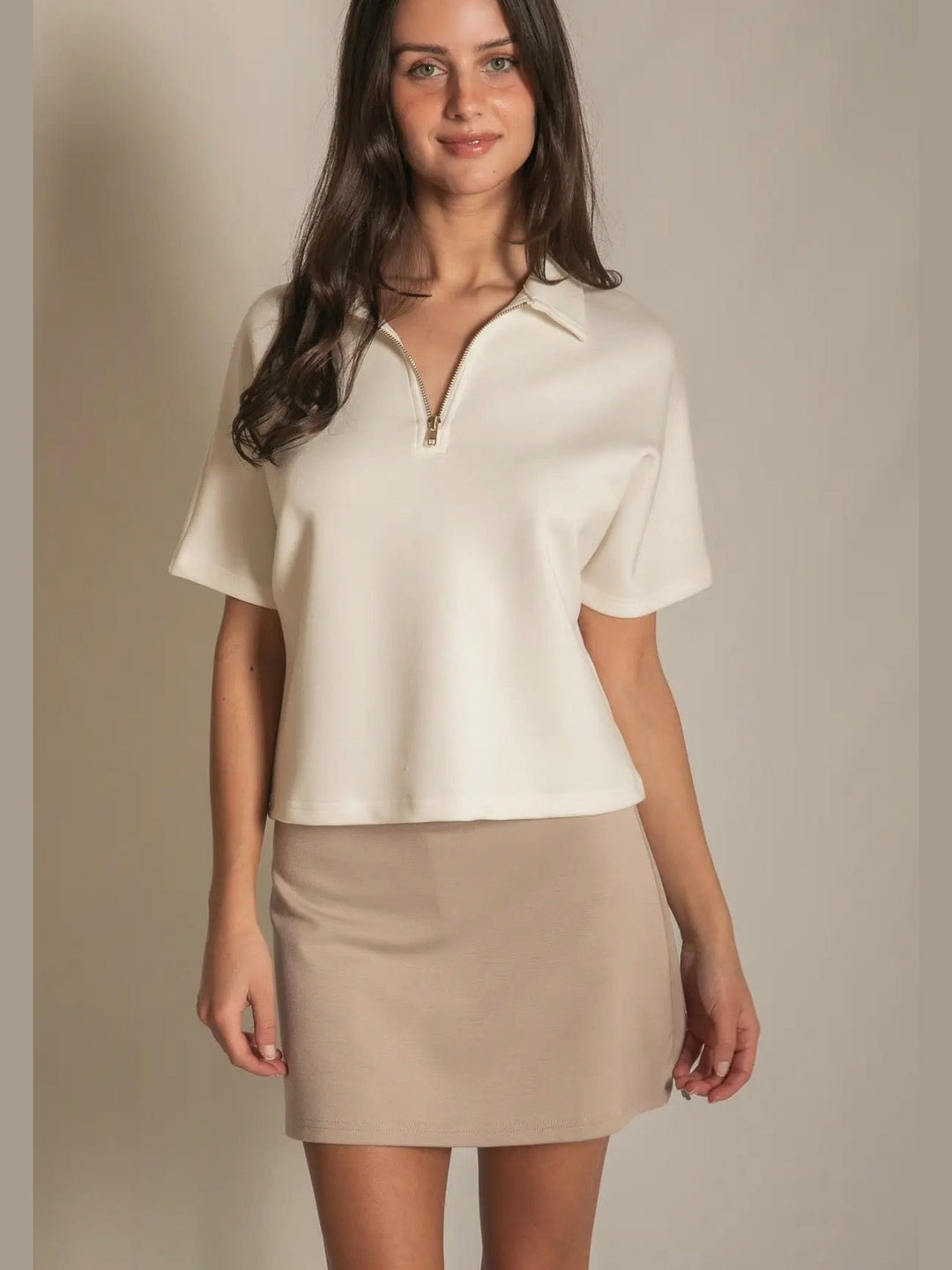 Butter Modal Short Sleeve Quarter Zip