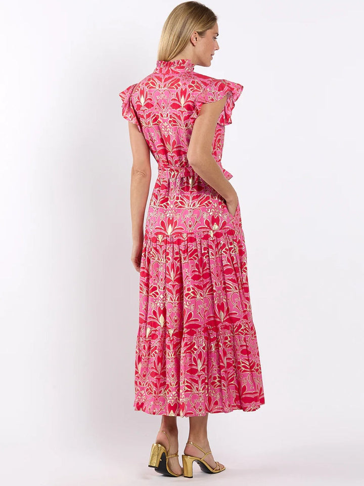 Jude Connally Mirabella Dress Cotton Voile - Imperial Garden Peony Gold