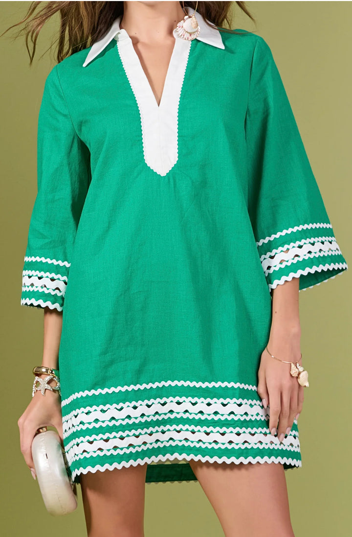 English Factory Green Mini Dress