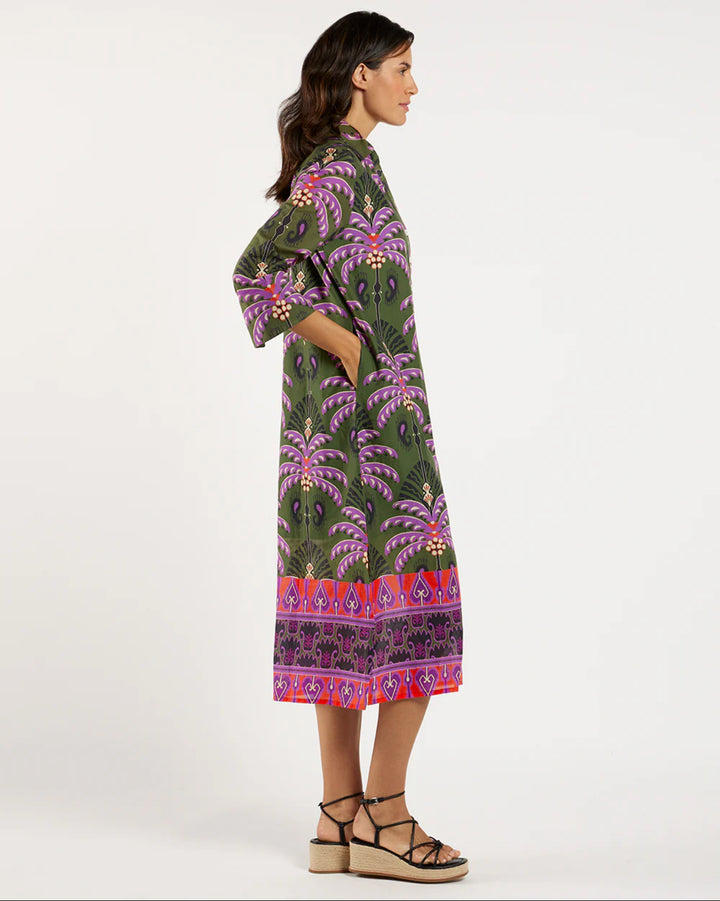 Jude Connally Kallan Dress - Decorative Frond Loden