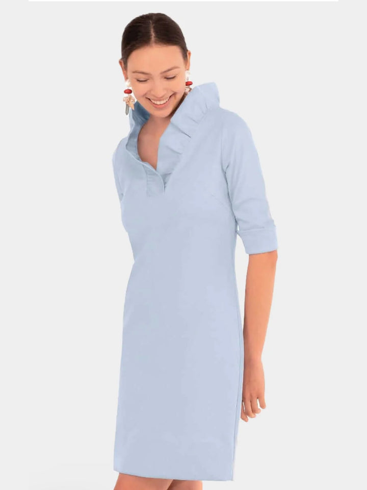 Solid Ruffneck Dress - Periwinkle