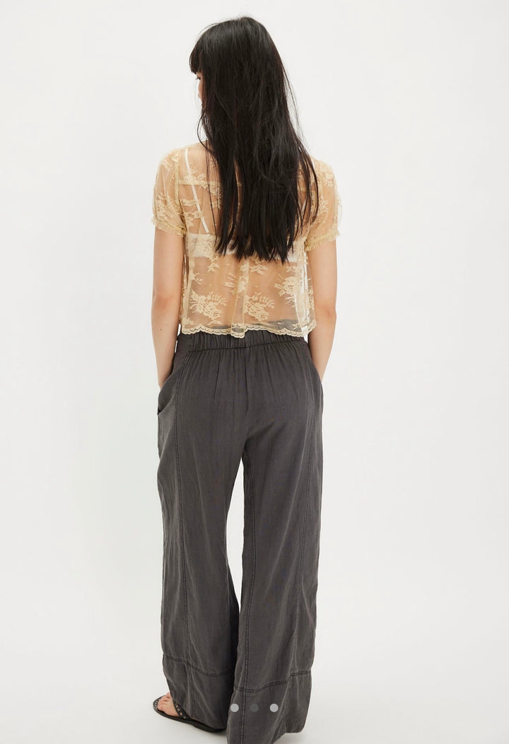 Free People Days End Linen Pull On Pant