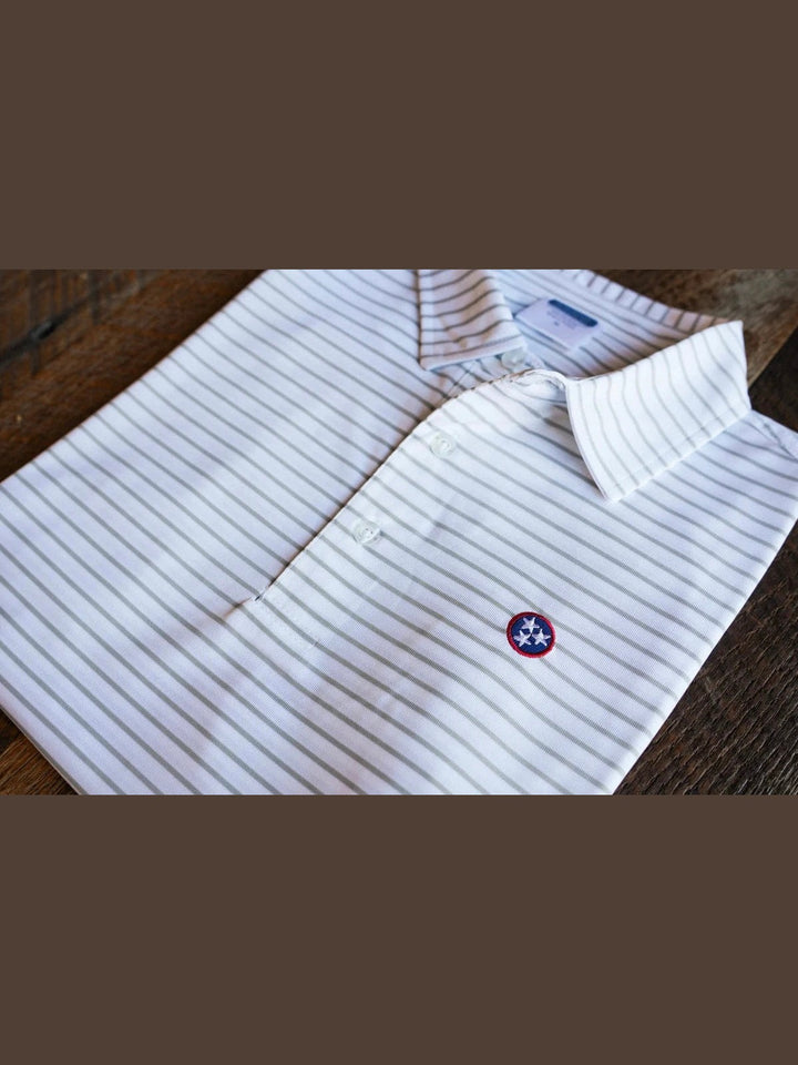 Tristar Reese Stripe Polo - White/Granite