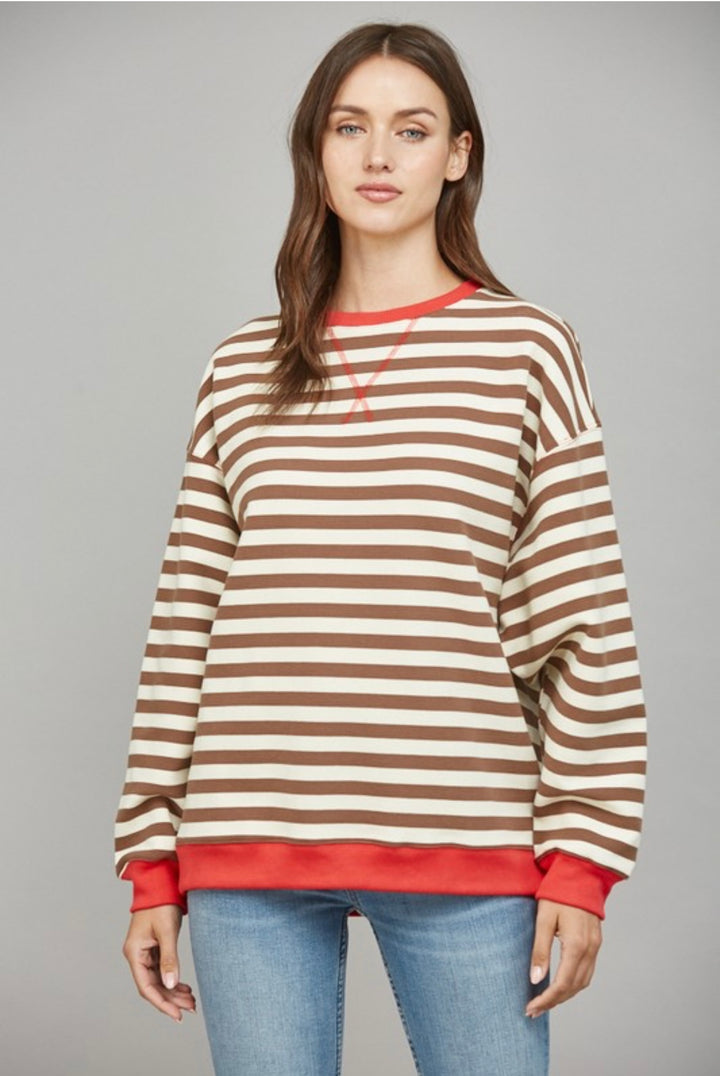 Stripe Oversized Sweatshirt