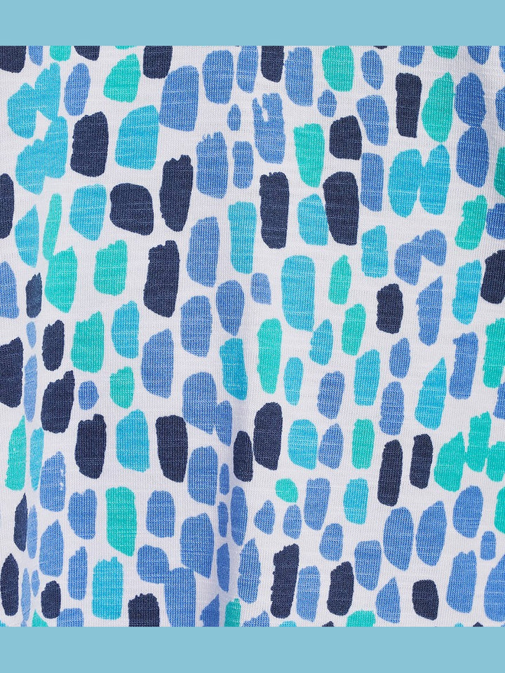 Multiples 3/4 Sleve Ruffle V-Neck Top - Spring Tide