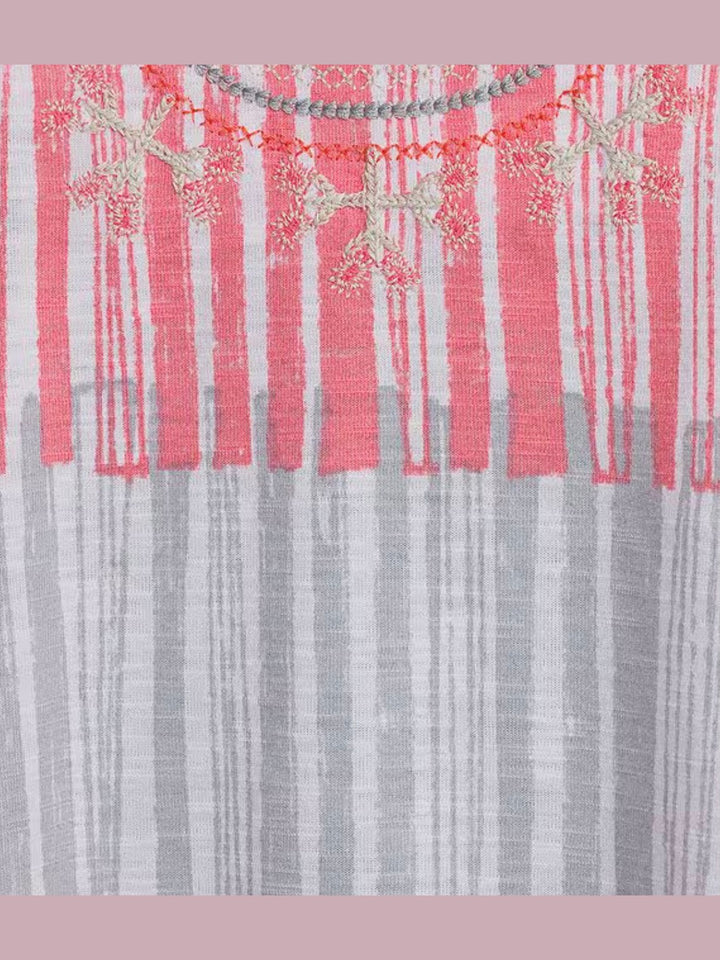 Garden Party 3/4 Sleeve Top w/ Embroidery
