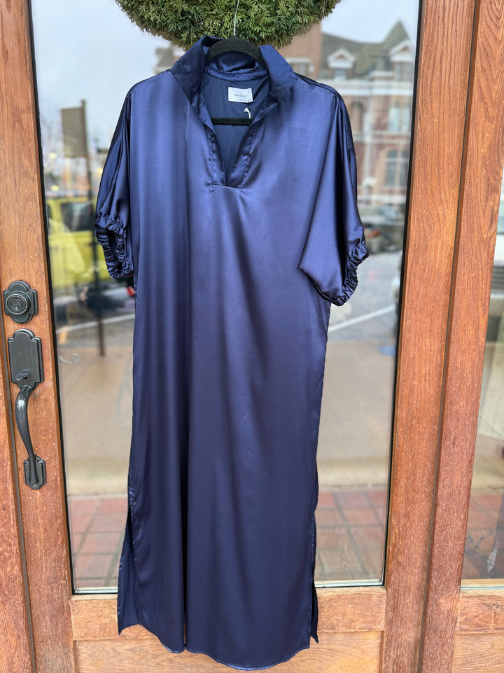 Blakely Maxi Dress- Satin Midnight Navy