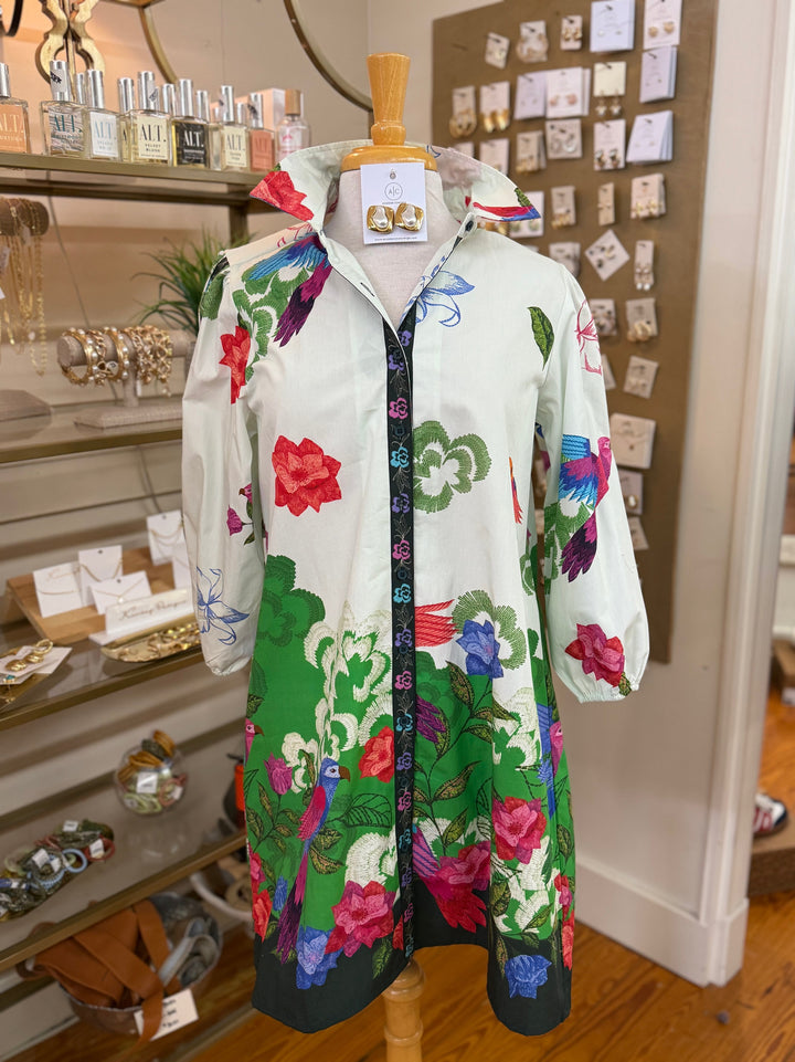 Maude Vivante Ava Dress - Forest Flutter