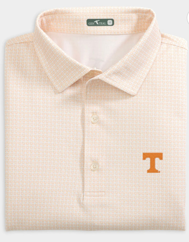 Genteal Tennessee Printed Polo- Orange Tile Power T