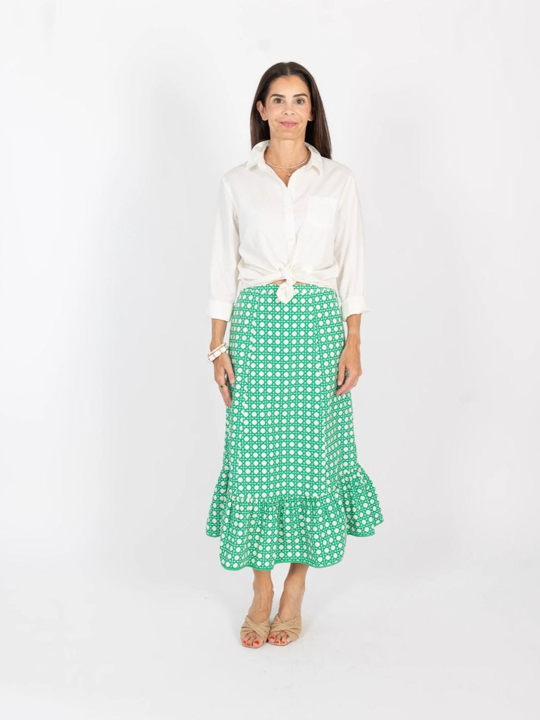 Addie Skirt- Green Cane