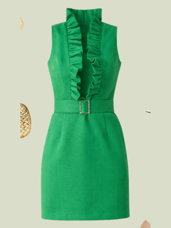 Mercedes Mini Dress - Grass Green