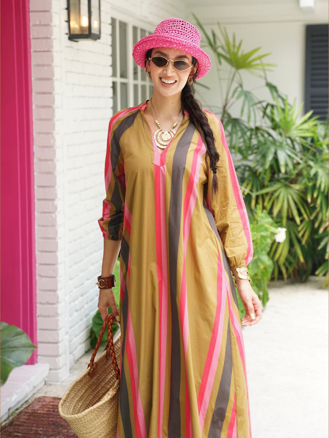 St. Tropez Dress- Ember Stripe