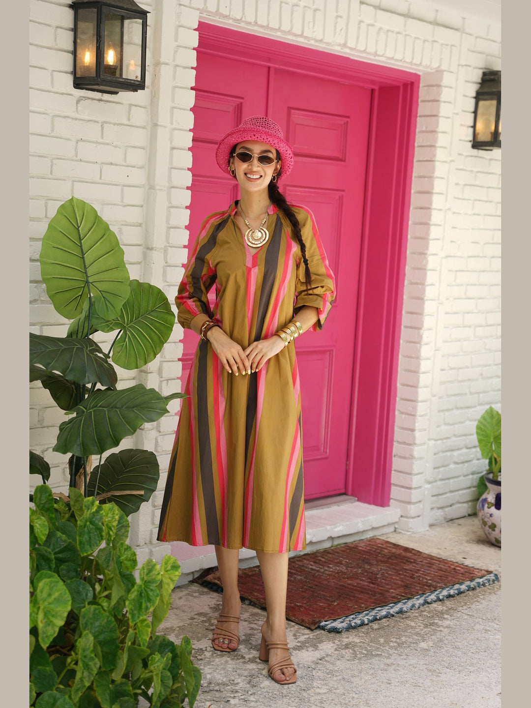 St. Tropez Dress- Ember Stripe