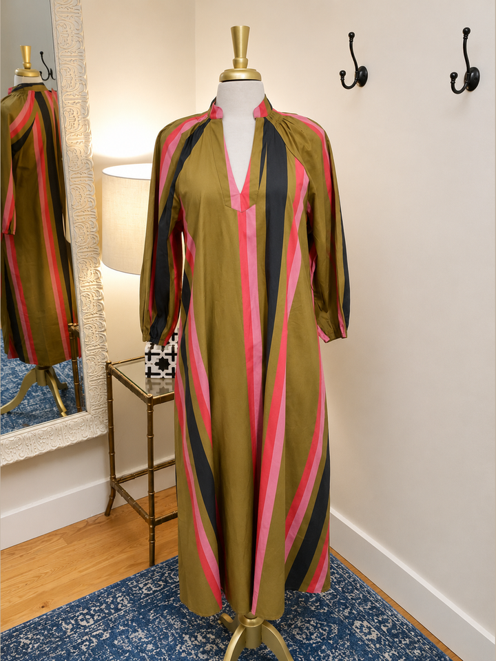 St. Tropez Dress- Ember Stripe