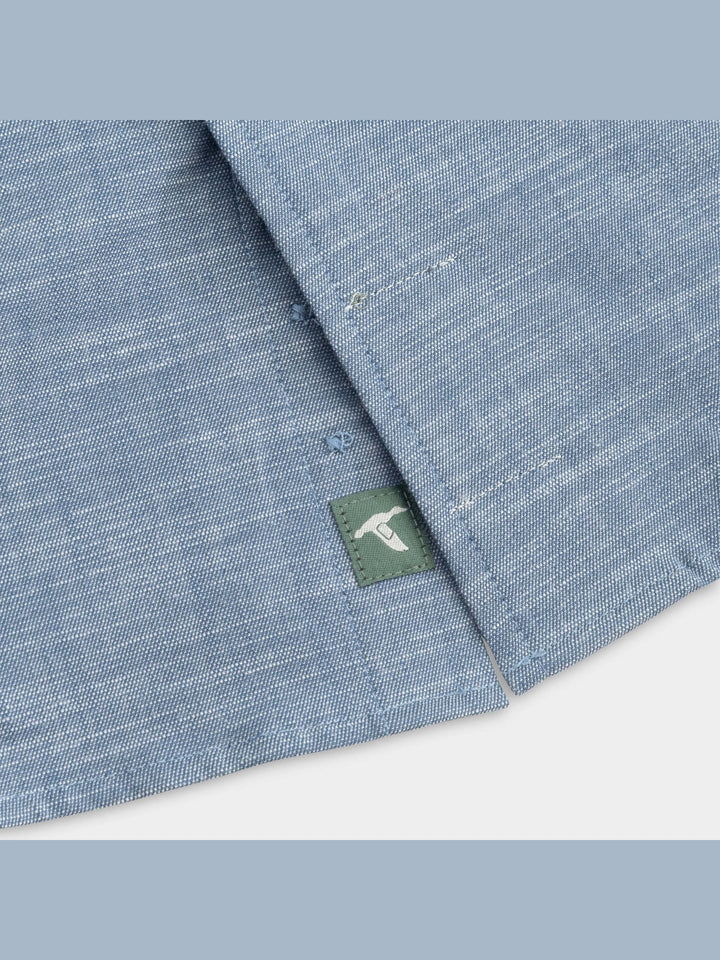 Parker Cotton/Tencel Short Sleeve Sport Shirt - Navy