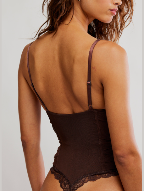 Hard Launch Corset Bodysuit - Mochaccino