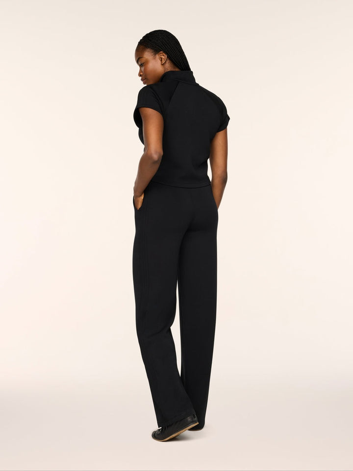 Pintuck Half Zip Jumpsuit