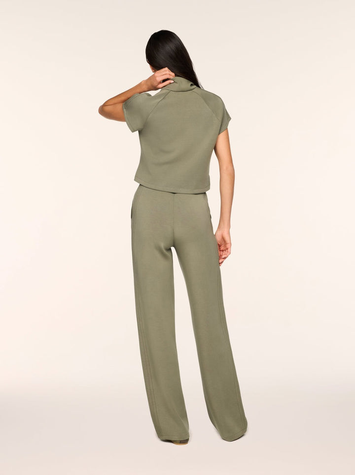 Pintuck Half Zip Jumpsuit