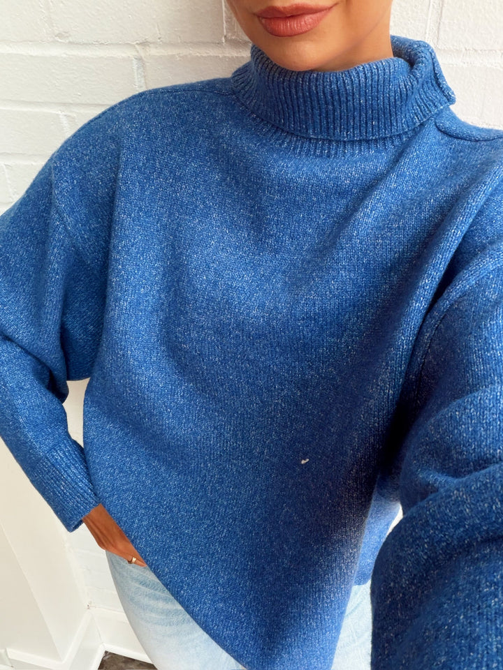 Kerisma Echo Turtleneck Sweater- China Blue