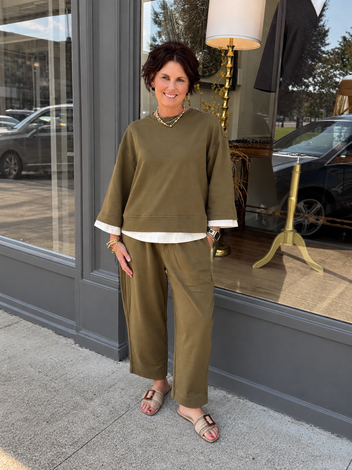 Entro Frankie Lounge Set- Olive & Ivory