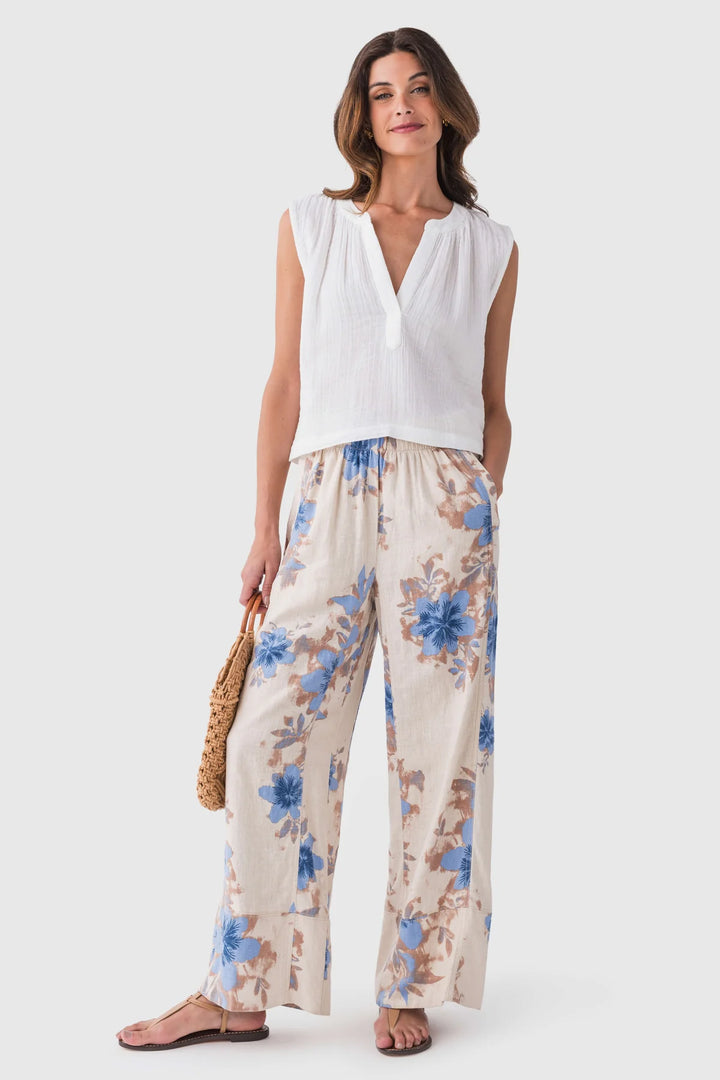 Free People Days End Linen Pull On Pant