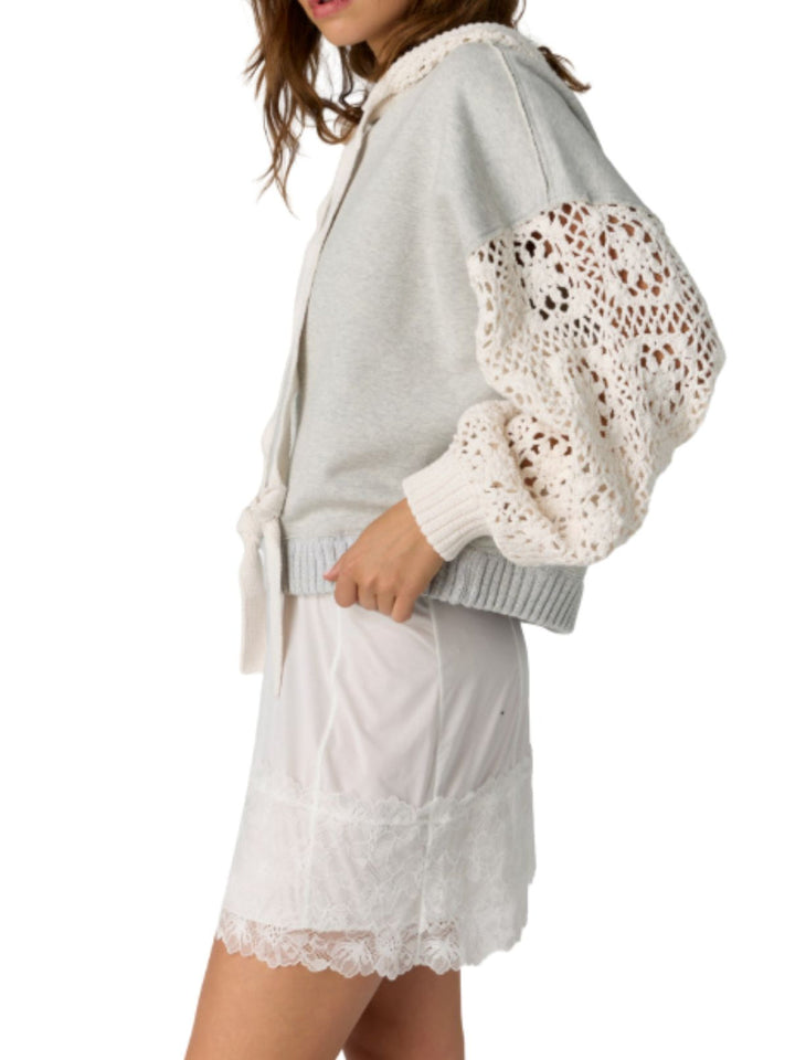 Free People Laced In Hoodie - Heather Grey