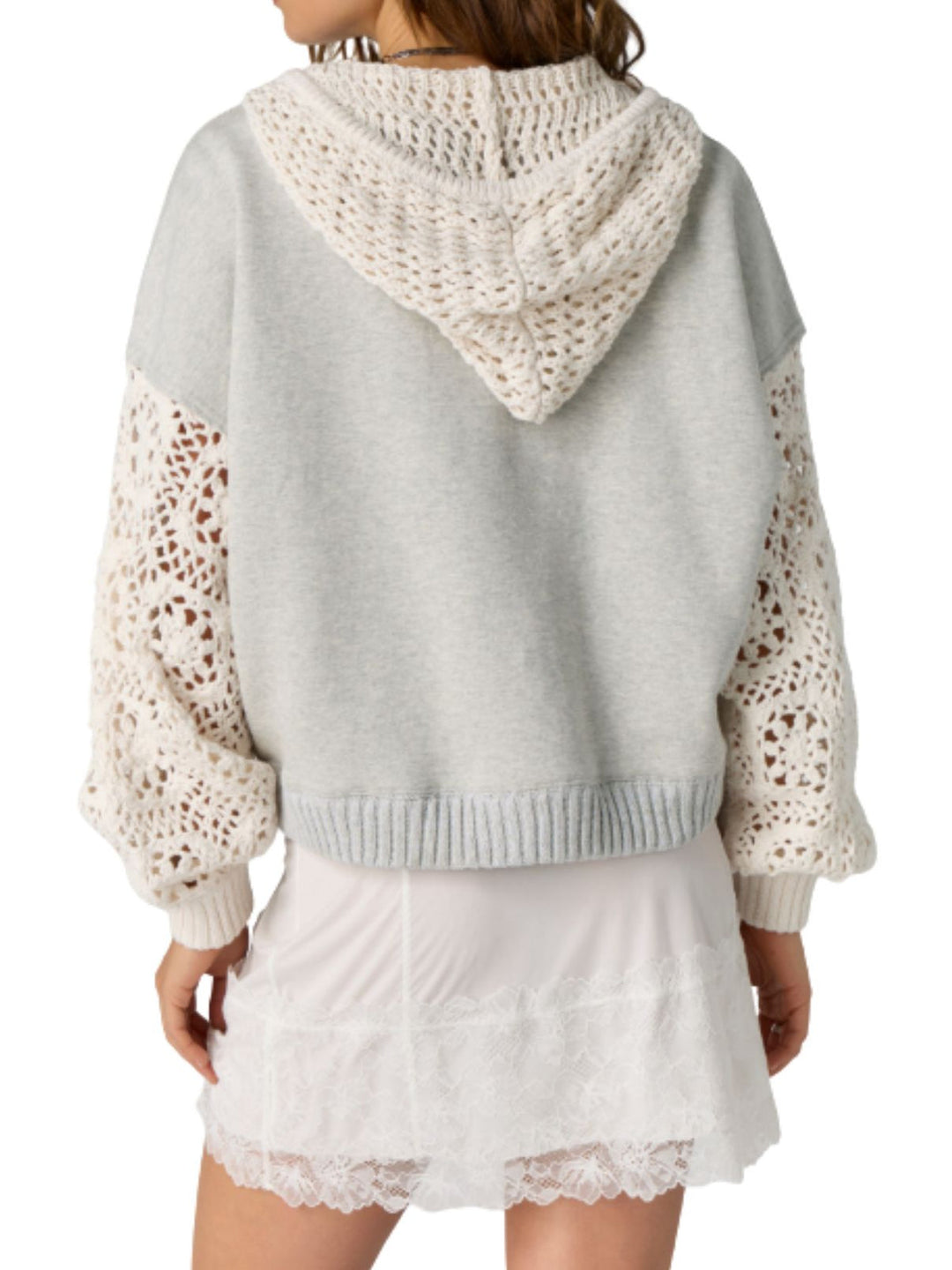 Free People Laced In Hoodie - Heather Grey