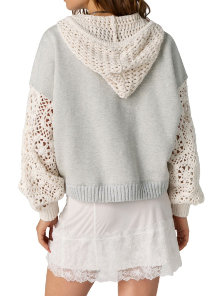 Free People Laced In Hoodie - Heather Grey