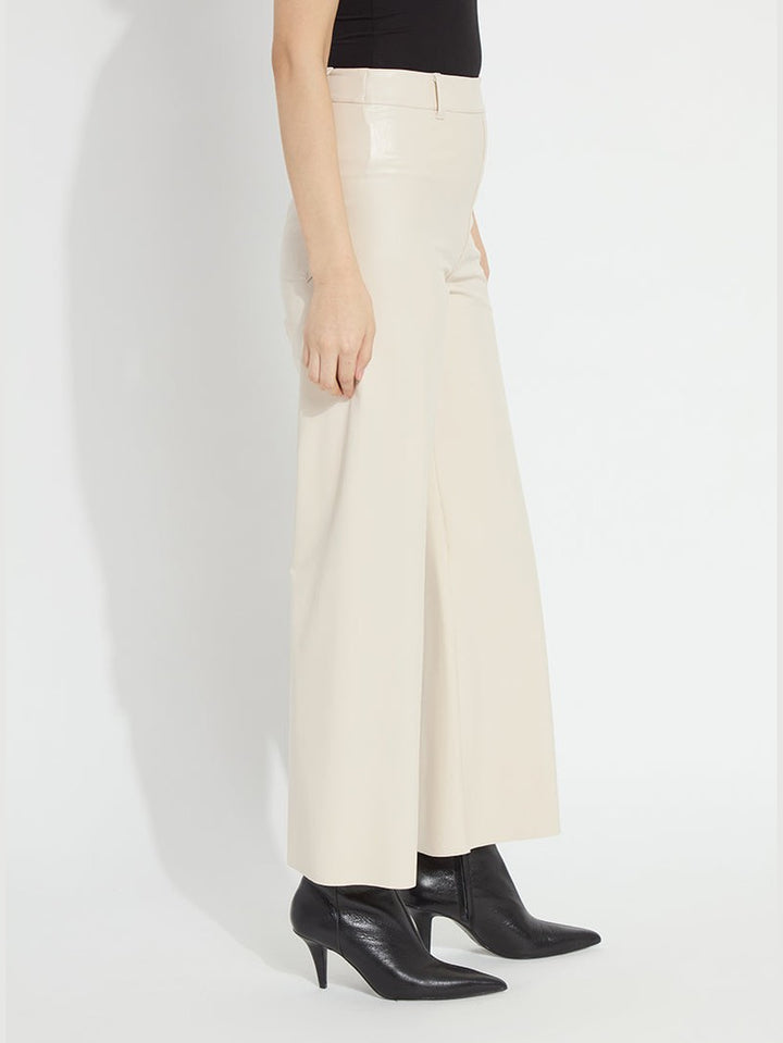 Lysse Vegan Leather Wide Leg Pant- Travertine