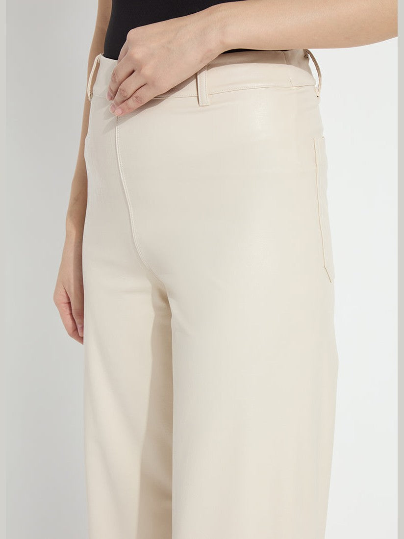 Lysse Vegan Leather Wide Leg Pant- Travertine
