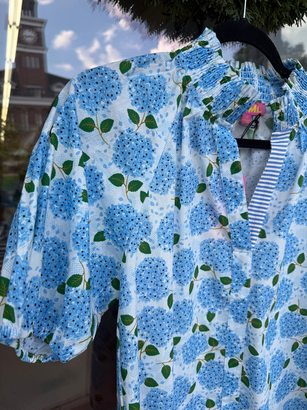 THML Puff Sleeve Hydrangea Top