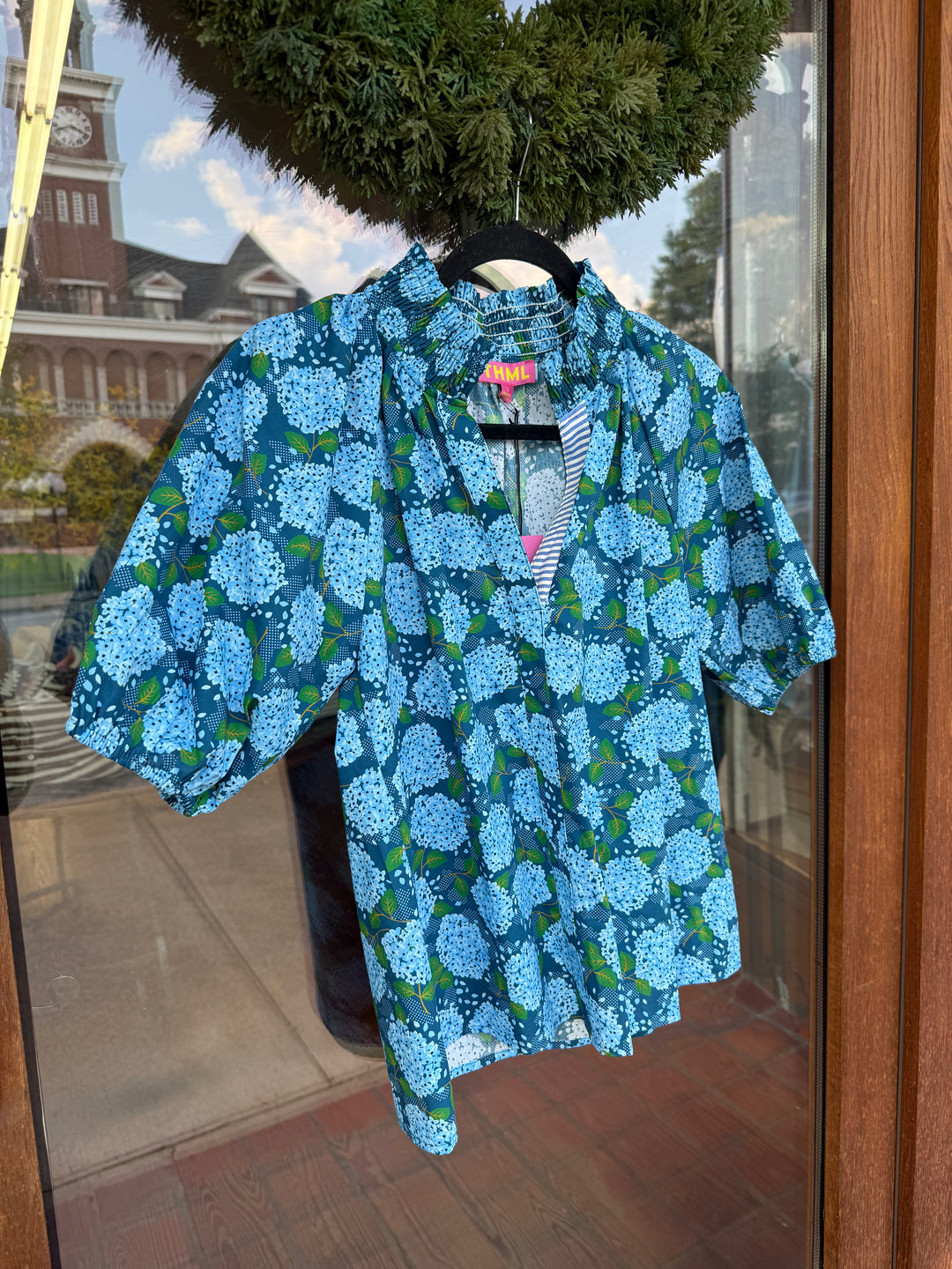 THML Puff Sleeve Hydrangea Top