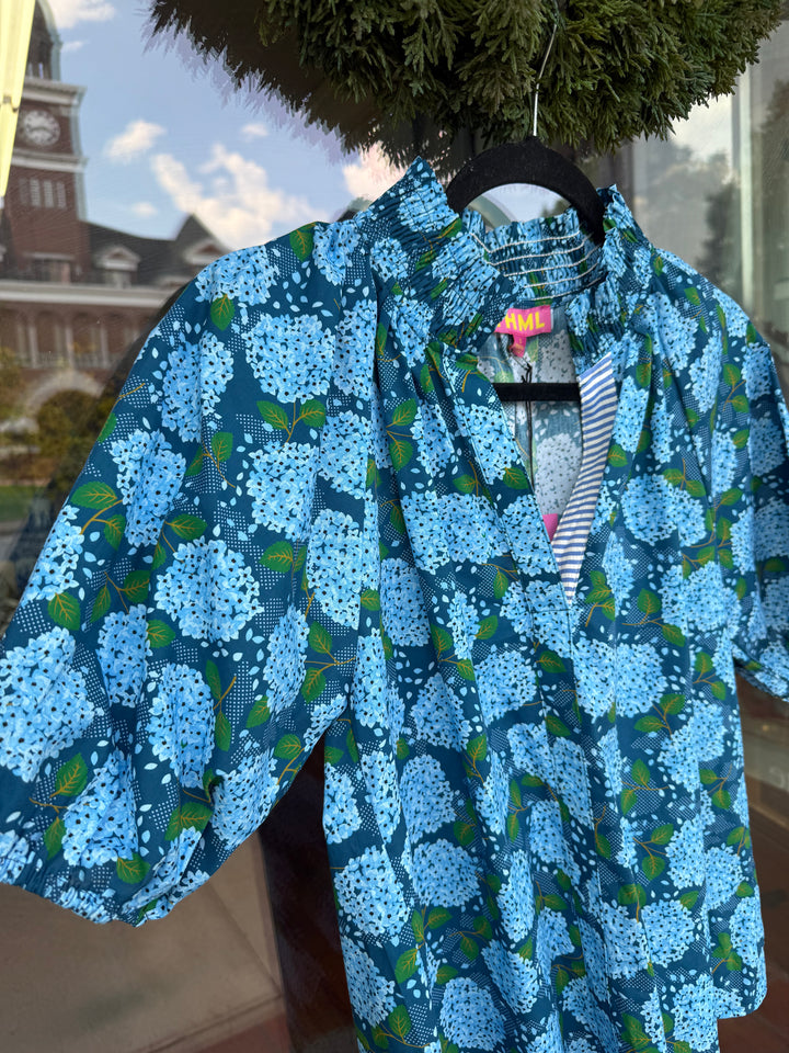THML Puff Sleeve Hydrangea Top