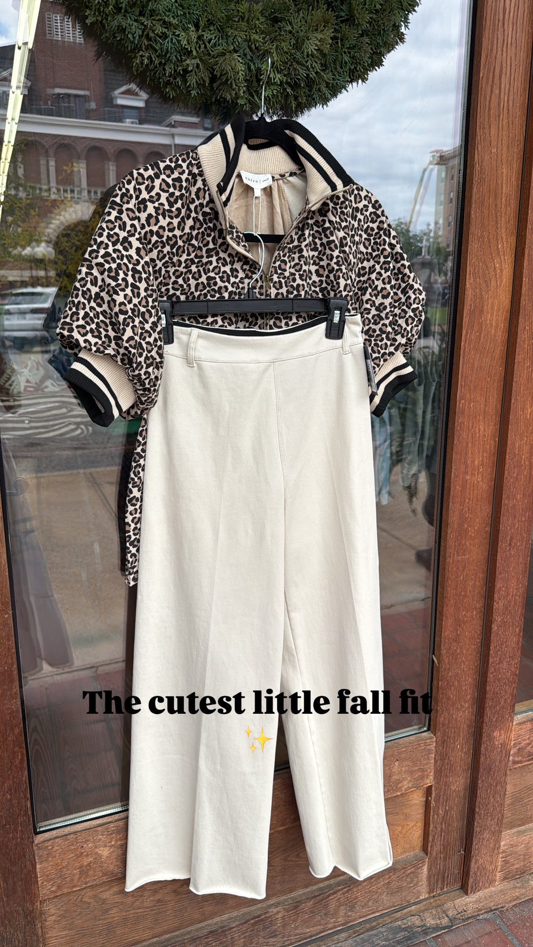 Entro Leopard Balloon Sleeve Zip Blouse