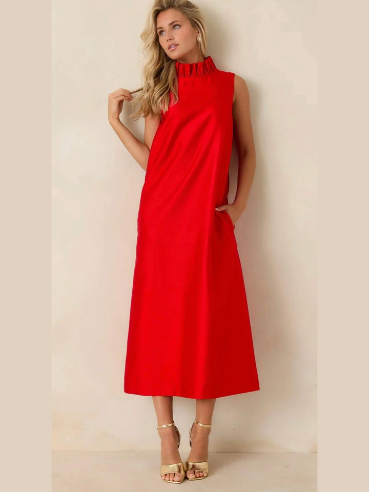 Prosperina Cecily Maxi Dress- Cranberry Red
