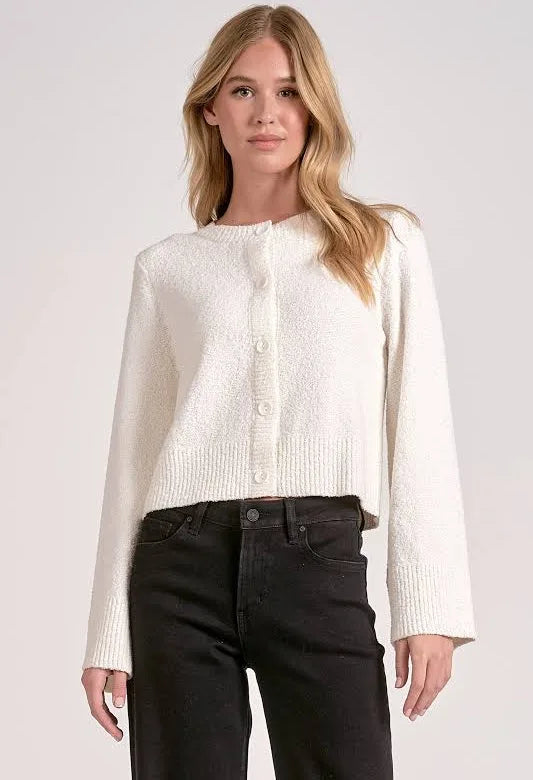 Elan Cozy Fall Cardi- Off White