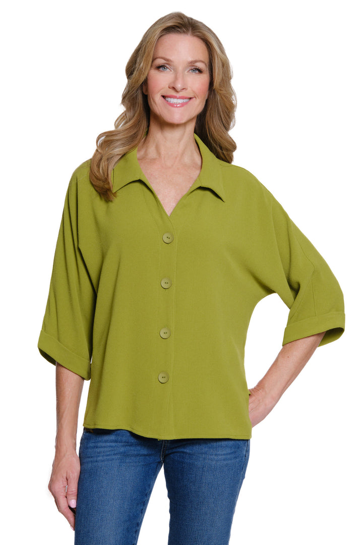 Multiples Avocado Dolman Sleeve Shirt