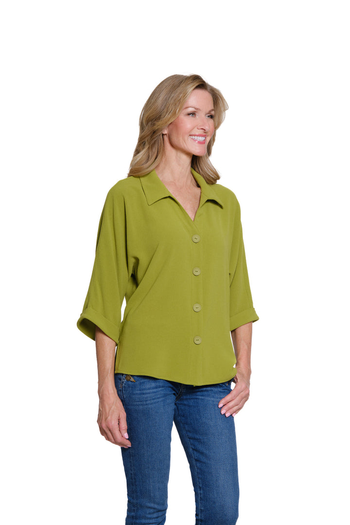 Multiples Avocado Dolman Sleeve Shirt