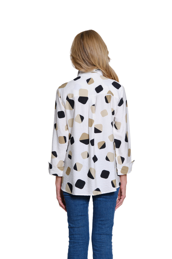 Multiples Natural Allure Polka Dot Shirt